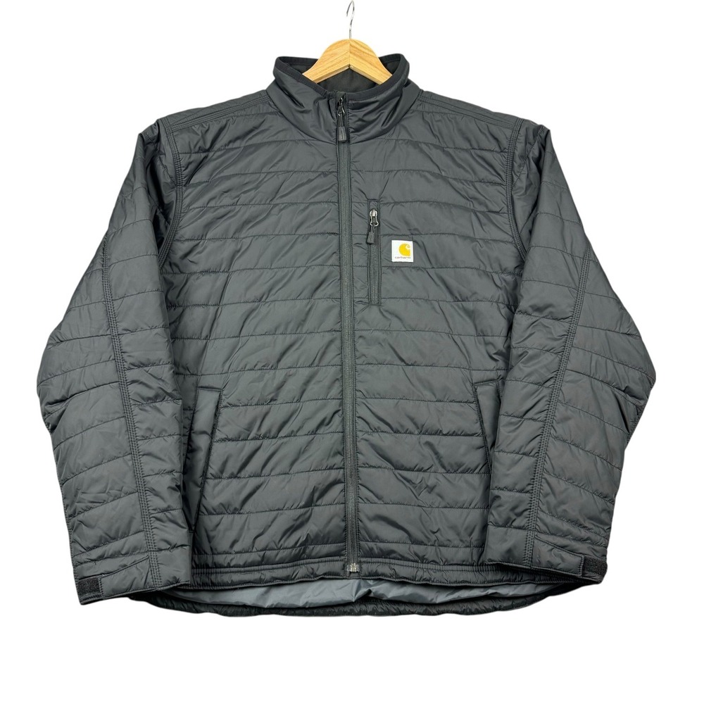 Carhartt Jacket Mens XL Black Gilliam Rain Defender Puffer Quilted Full Zip